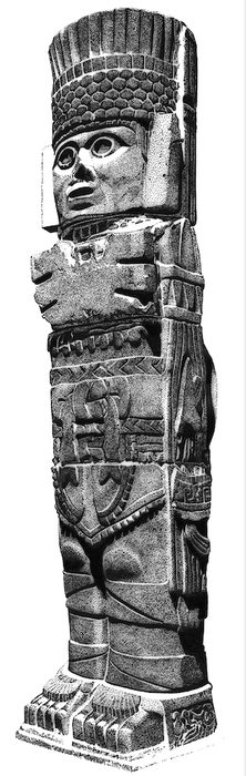 Pen-and-ink drawing: Atlantean Figure.