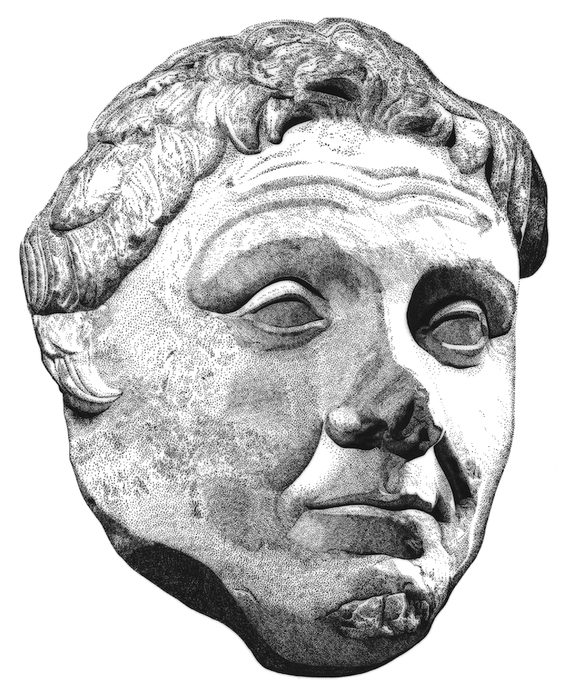 Pen-and-ink drawing: Pompey the Great.