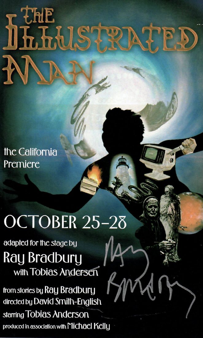 Poster for The Illustrated Man at the Rubicon Theatre, October 25 to 28, adapted for the stage by Ray Bradbury.